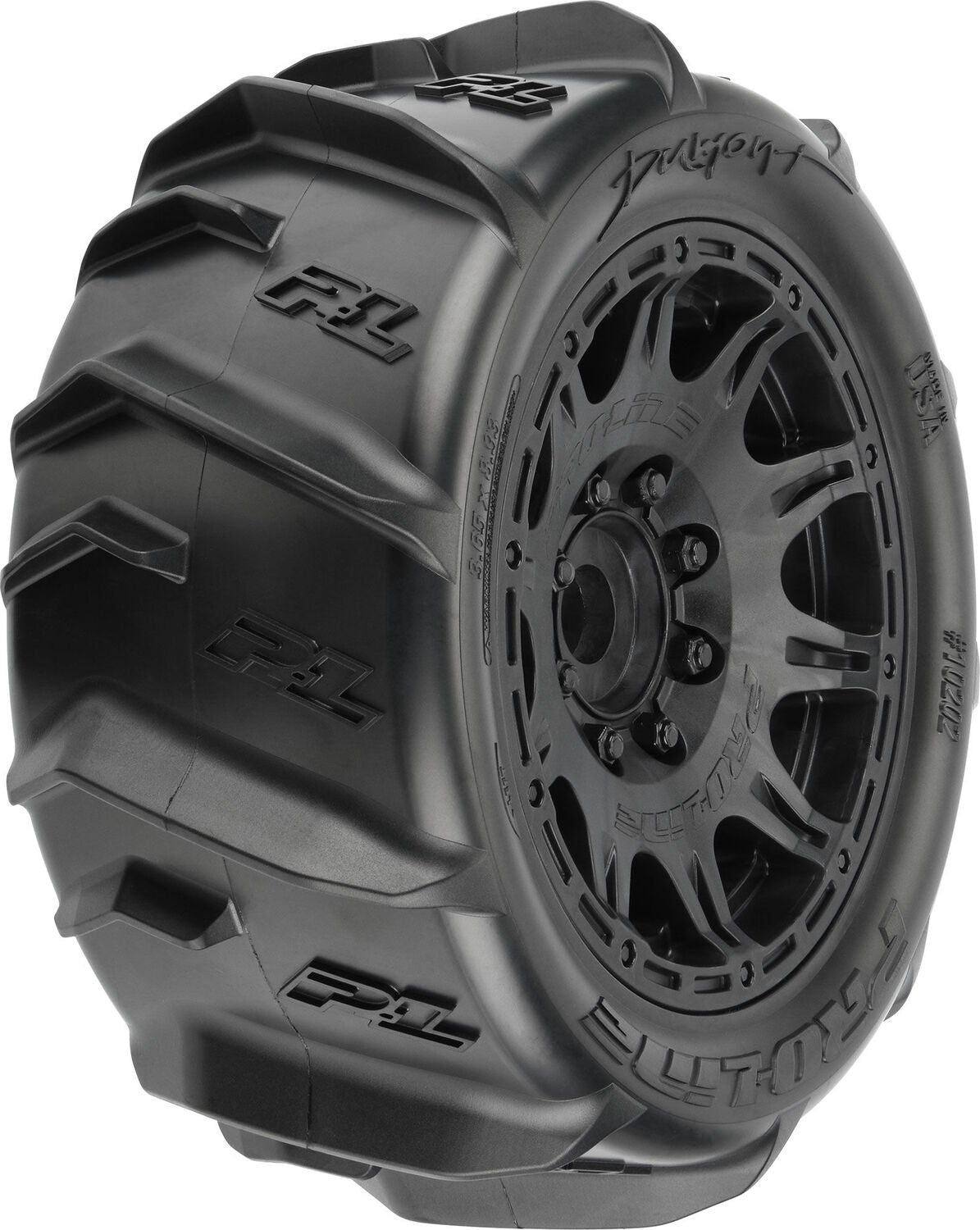 1/6 Dumont Sand/Snow Tires F/R 5.7" Tires MTD 24mm Black Raid (2)